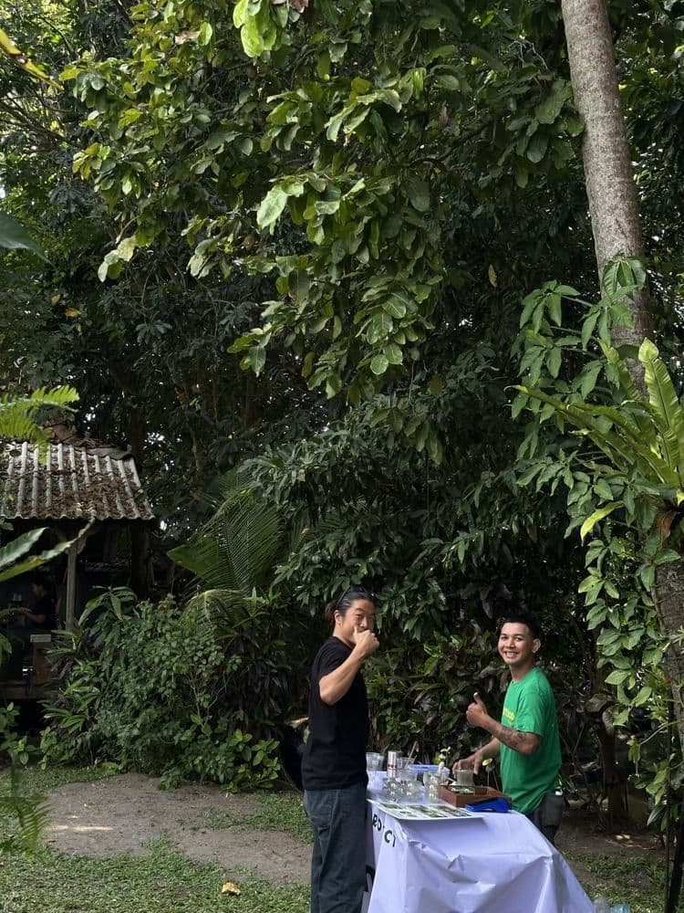 The matcha stand in the garden