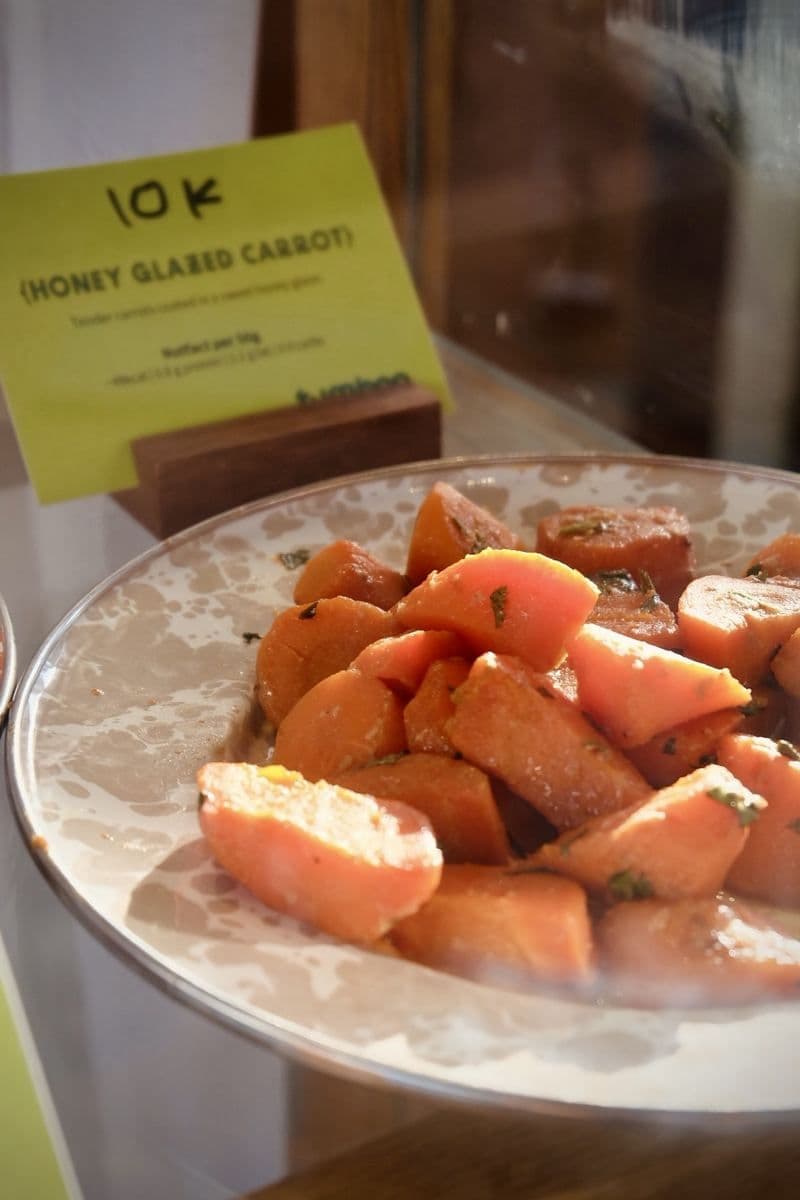 Honey glazed carrots on the counter